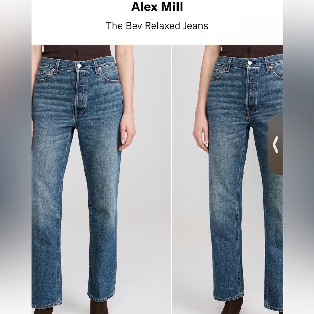 Alex Mill The Bev Relaxed Straight-Leg Jeans in vintage dark indigo size 28 NWT